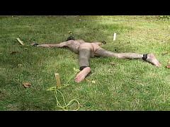 Nuisette007 Tied Spread Naked Outdoors And Facing Down Xxx Mobile Porno Videos Movies