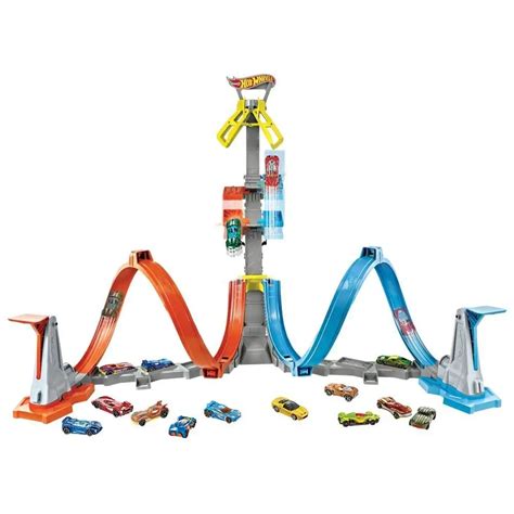 HOT WHEELS ZESTAW TORÓW PODWÓJNA PĘTLA MEGA WIEŻA 80CM AUTKO SUPER ZABAWA 5906358744168