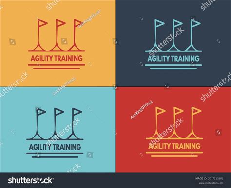 Agility Training Logo Template Simple Flat Icon Royalty Free Stock