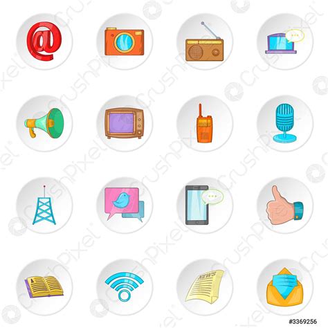 Iconos De La Publicidad Estilo De Dibujos Animados Vector De Stock