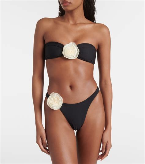 s floral appliqué bikini bottoms in black Same Mytheresa