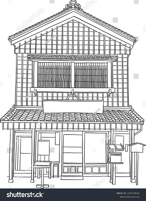 Japan House Traditional Style Store Front Stock Vector Royalty Free