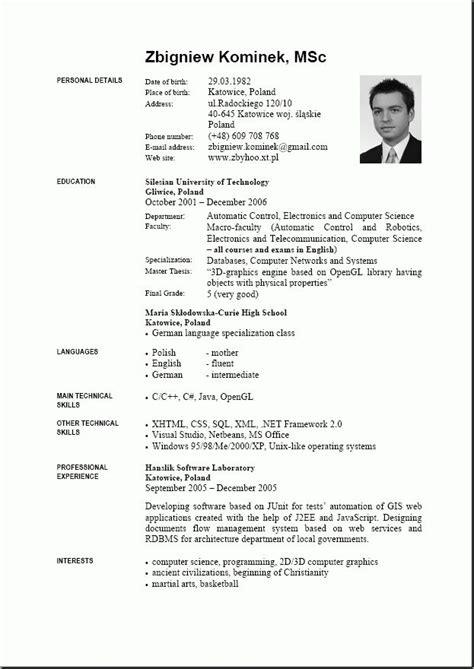 Resume Template En Espanol Printable Word Searches