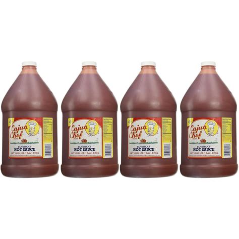 Cajun Chef Louisiana Hot Sauce 1 Gal 4 Pack Grocery And Gourmet Food