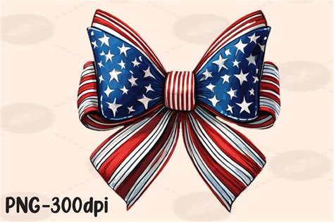 Coquette Bow Usa Flag Th Of July Png Graphic By Printexpert Creative