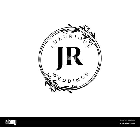 Jr Initials Letter Wedding Monogram Logos Template Hand Drawn Modern