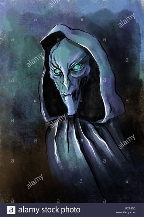 evil necromancer illustration Stock Photo - Alamy