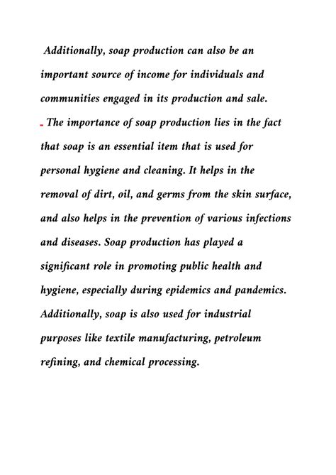 SOLUTION: The importance of soap production - Studypool