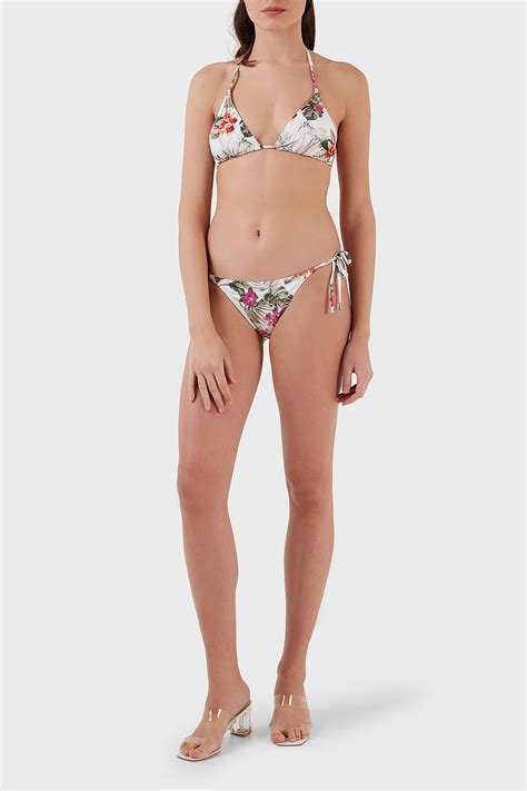 Guess Removable Baskılı Çıkartılabilir Dolgulu İp Askılı Üçgen Bayan Bikini Üstü E02J25MC045