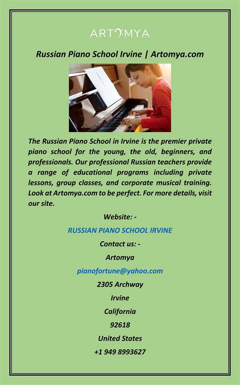 Russian Piano School Irvine By Artomy Issuu