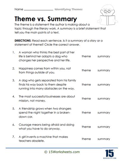 Identifying Themes Worksheets - 15 Worksheets.com - Worksheets Library