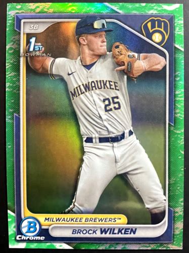 2024 Bowman Chrome Lunar Glow Refractor Brock Wilken BCP 86 1st Bowman