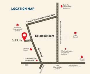 Shantiniketan Vega Map - Kelambakkam, Chennai South Location Map