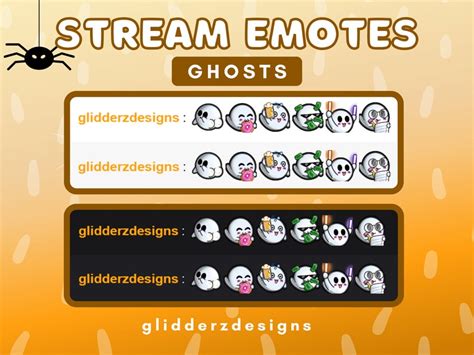 Ghost Emotes Twitch Ghost Stream Emote Pack 7 Halloween Etsy