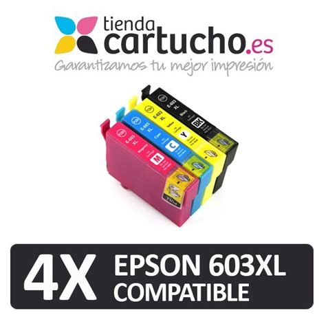 Pack Ahorro 4 Cartuchos De Tinta Compatible Epson 603XL