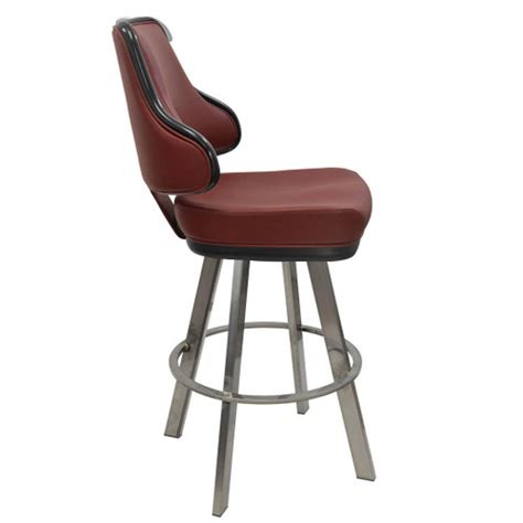 Gladiator 1325 Quilted Back Casino Bucket Bar Stool on Large Clear Coat ...