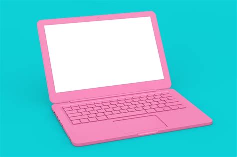 Premium Photo Modern Pink Laptop Computer With Blank Screen For Your