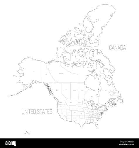 Outline Map Of United States And Canada