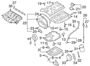 2008-2018 Volkswagen Oil Cooler Gasket 06J-117-070-C | VW Automotive Parts