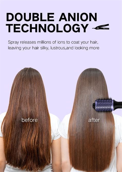 Hair Brush Hot Air Comb Straightening Dryer Styler Brush Flat Iron Hair Dryer Brush And