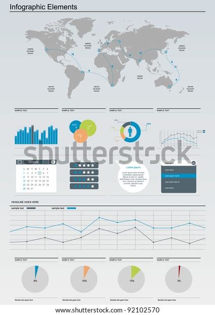 Stock Vektor „vector Set Elements Infographics World Map“ Bez