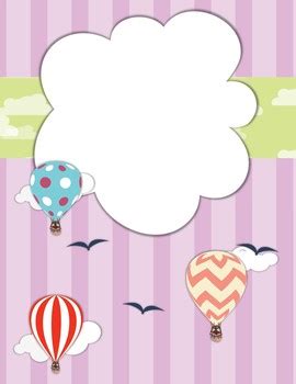 Editable Hot Air Balloons Binder Covers By Mi Salon De Espanol TpT