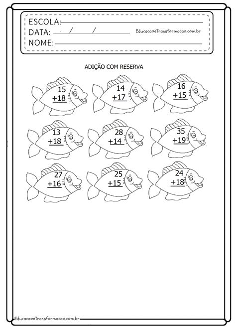 Atividades De Matematica Adição 1 Ano