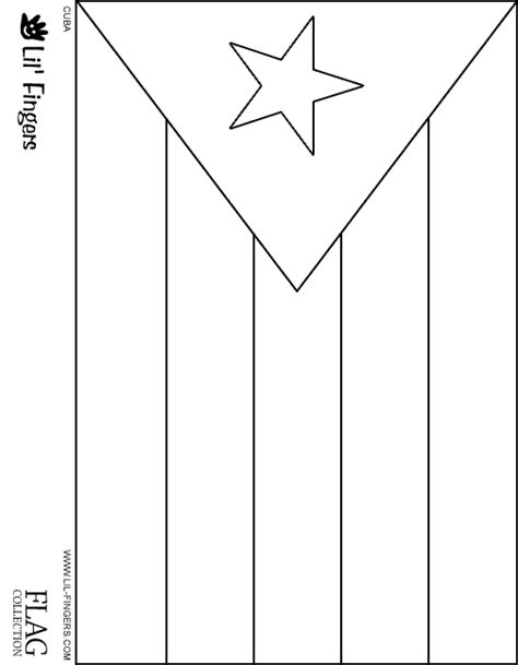 Cuban Flag Coloring Page