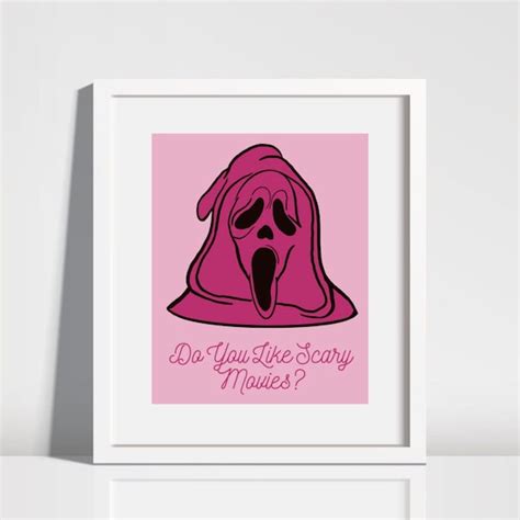 Pink Ghostface Print Etsy