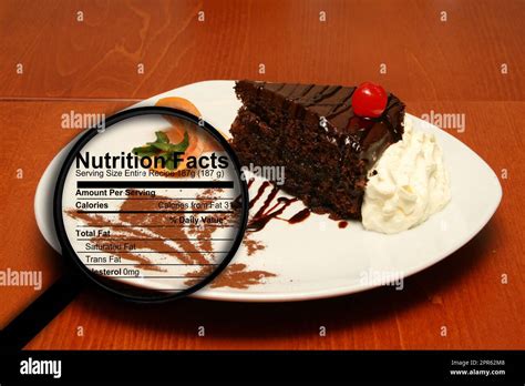 Cake Nutrition Facts Stock Photo Alamy