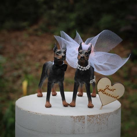 Doberman-dog-bride-groom-wedding-cake Topper-animal-pet-unique-funny ...