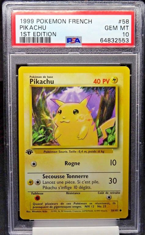 Sold Price Pikachu Base Set St Edition Pok Mon Card Psa