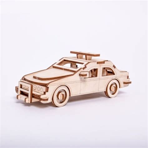 Laser Cut 3d Wooden Car Puzzle Model Drawing Dezin Info