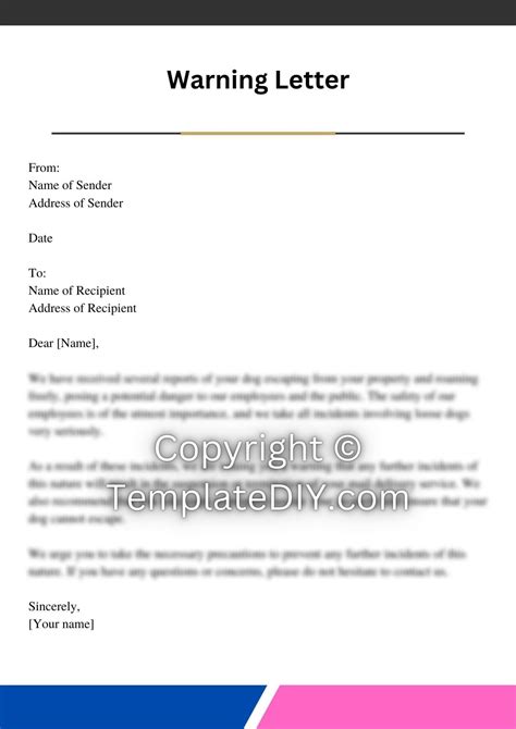 USPS Dog Warning Letter Sample Template with Examples