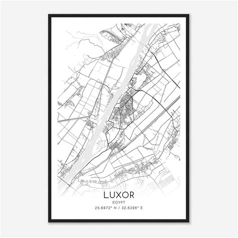 Luxor Egypt Map Poster, Luxor City Road Wall Art Print - Custom Maps