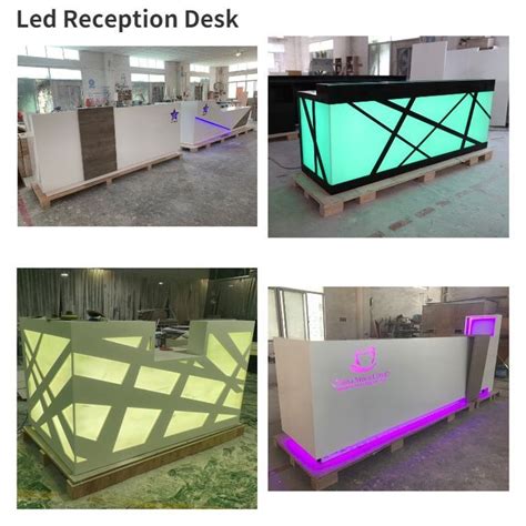 three different types of led reception desks