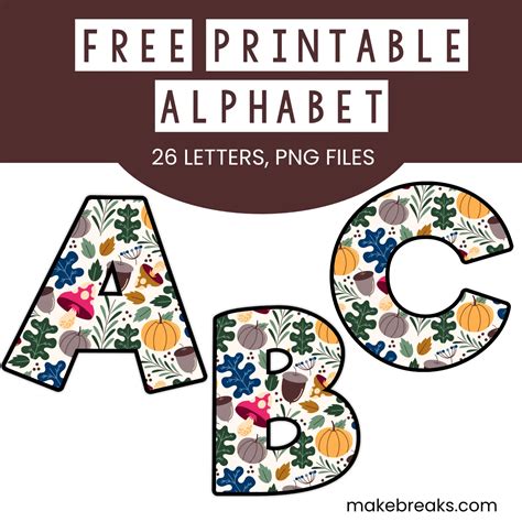 Free Printable Autumn Alphabet 2 - Make Breaks