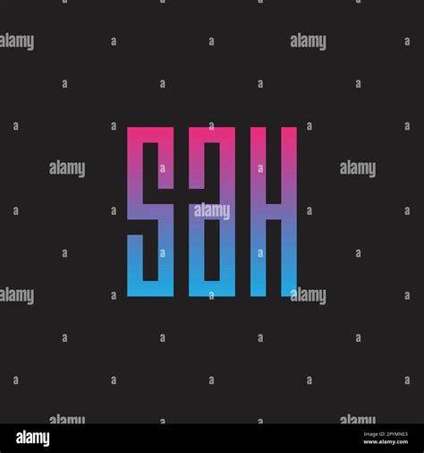 Letter S A And H Square Rectangle Geometric Symbol Simple Logo Vector