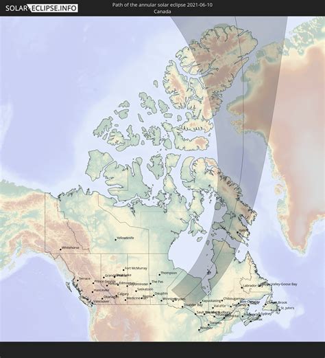 Solar Eclipse 2021 - Map of Annular Solar Eclipse on June 10, 2021 ...