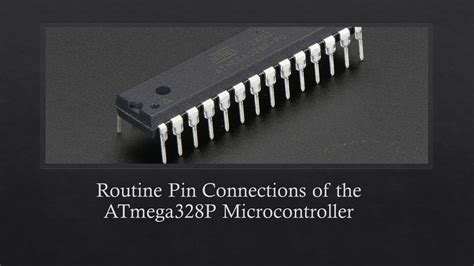 Routine Pin Connections Of The Atmega328p Microcontroller Vcc Gnd Reset Avcc Agnd Aref