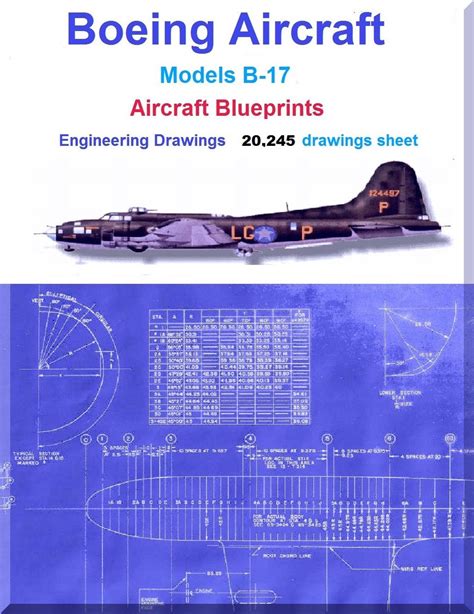 Boeing B-17 Airplane Aircraft Engineering Drawings Blueprints -DVDs or ...