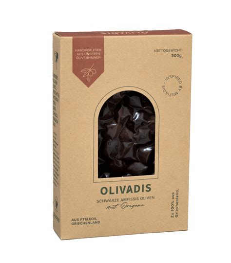 Original Snack Oliven Schwarz Mit Oregano 300g Olivadis