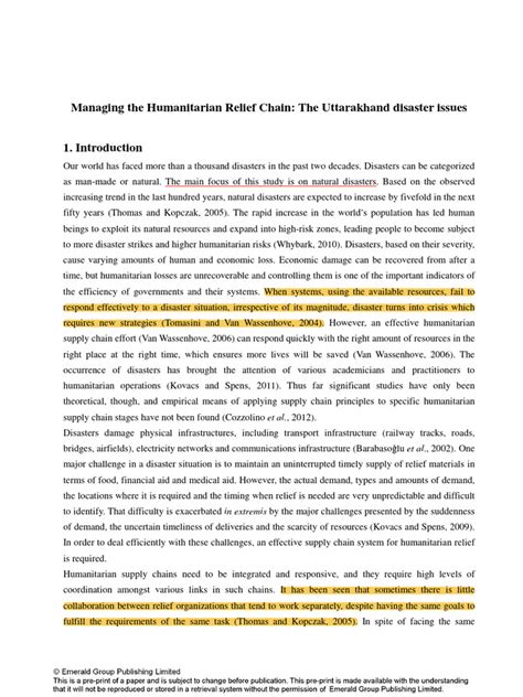 Managing the Humanitarian Relief Chain- The Uttarakhand disaster issues ... 