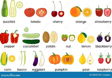 Fruits And Vegetables Alphabet Vector Illustration | CartoonDealer.com ...