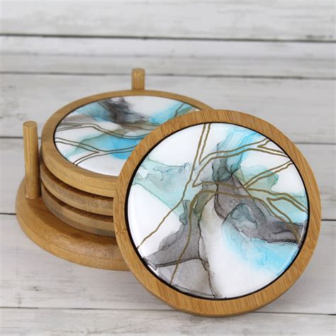 Hand Painted Ceramic Coasters #1 • Fine Art by Kristi Arzola