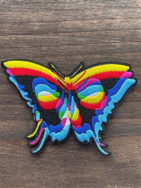 3d Rainbow Butterfly Iron On Patch Colorful Prism Beautiful Patches For Clothes Dyi Custom Cute