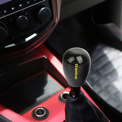 Universal Momo Black Real Carbon Fiber Manual Gear Stick Shift Knob