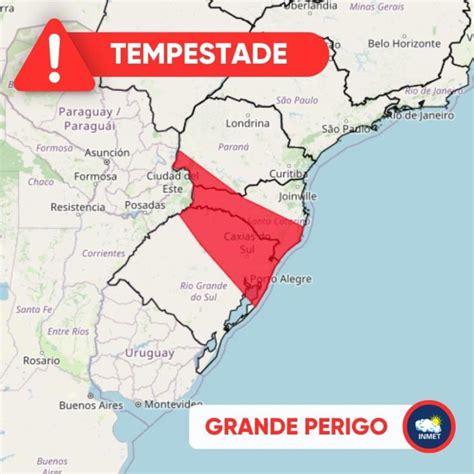 Coluna de Notícias do Tempo e do Clima Inmet emite 4 alertas para