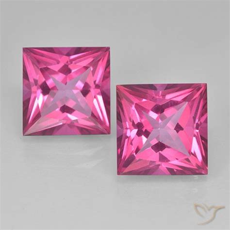 12 88ct Pink Mystic Topaz Gemstones Princess Cut 10 X 10 Mm GemSelect