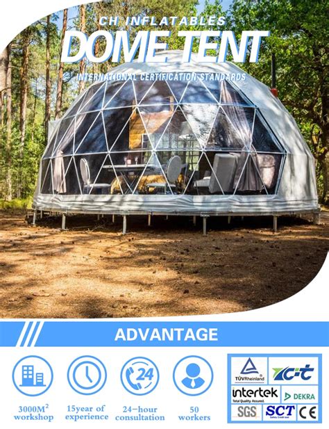 Ch Transparent Igloo Geodesic Dome Tent Glamping Dome Tent With